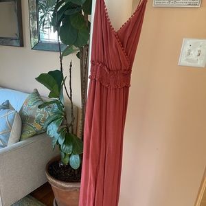 Lush Copper/red flowy jumpsuit